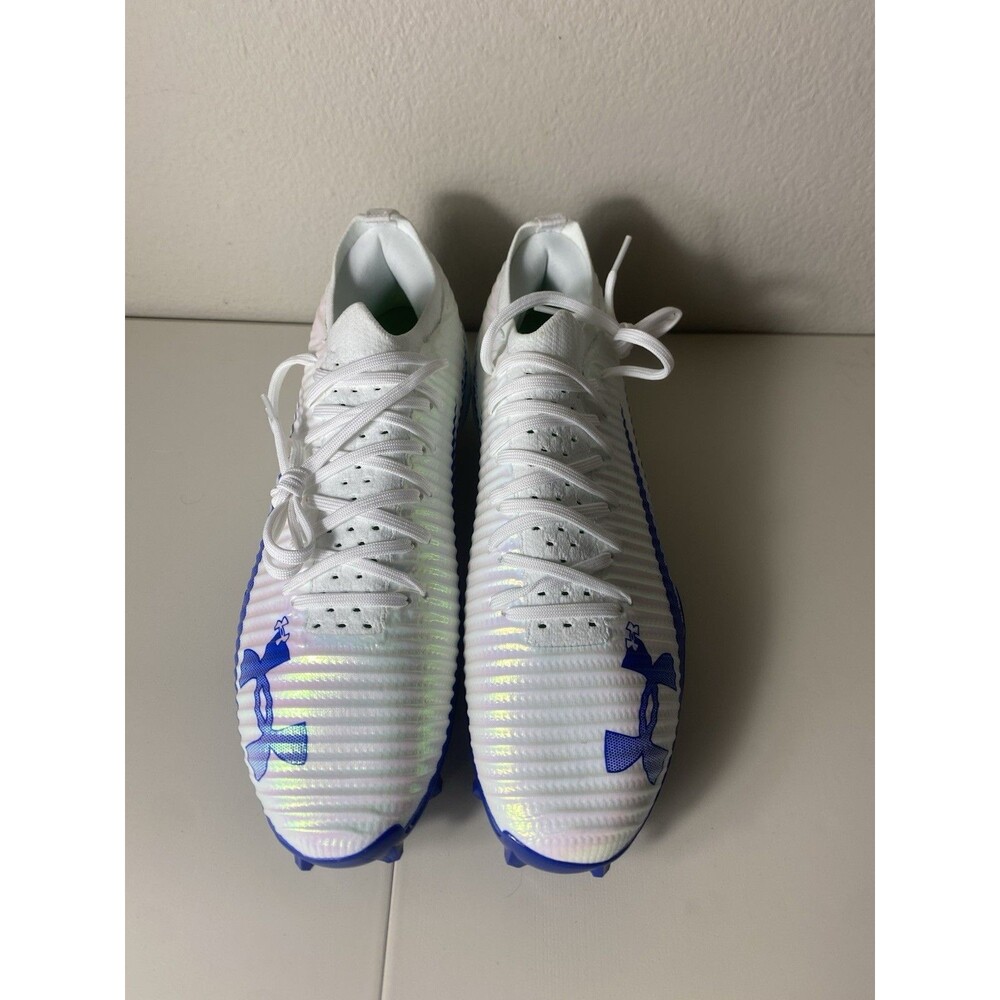 Under Armour UA Blur Pro Football Cleats Men Size 13 3028220-106 Blue And White